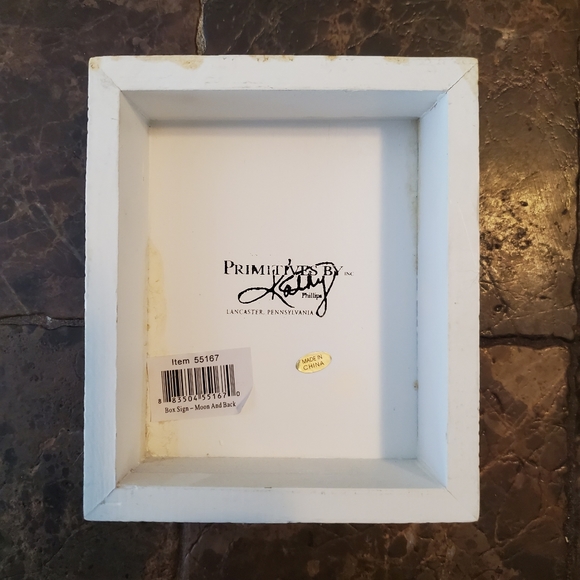 Love You To The Moon & Back Black & white box sign NWT - Picture 2 of 2